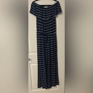 Max Studio Off the shoulder Jumper, Blue&White, Size S